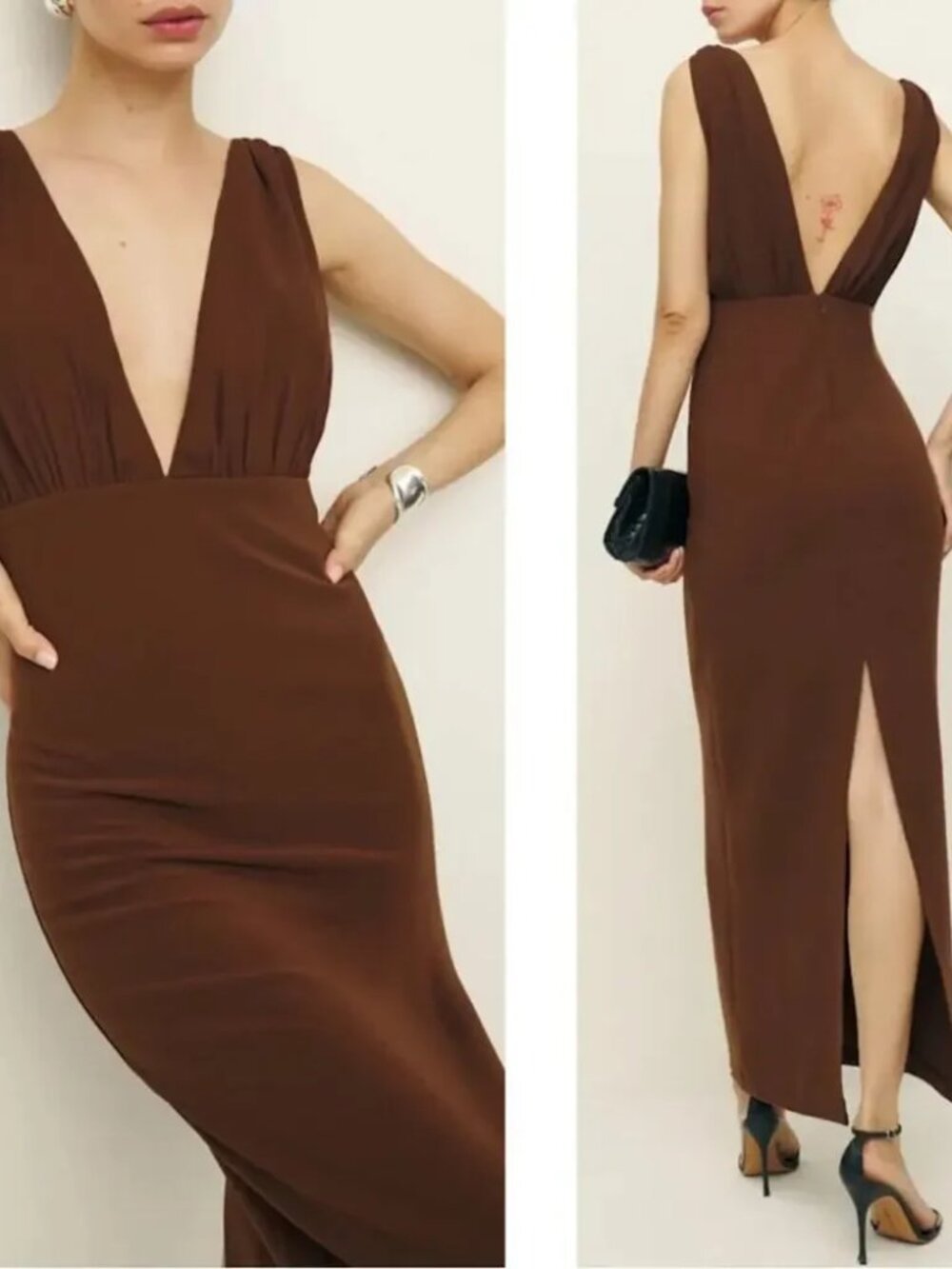 Reformation x Laura Harrier Size 6 Chocolate Dress